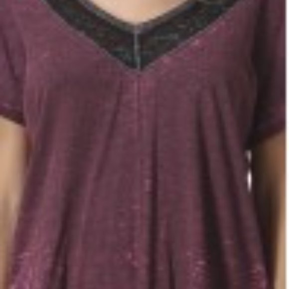 Urban X Tee wine size S,M,L short sleeve burnout w/grey trim - Picture 6 of 7